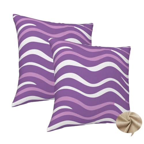 2er Set Kissenbezug 50x50 cm Quadratisch Sofa Kissen Lila Kissenhülle, Weicher Kissenbezug Streifen Dekokissen mit Verstecktem Reißverschluss, Couchkissen Pillow Case für Bett Wohnzimmer Deko -J259 2er Set Kissenbezug 50x50 cm Quadratisch Sofa Kissen Lila Kissenhülle, Weicher Kissenbezug Streifen Dekokissen mit Verstecktem Reißverschluss, Couchkissen Pillow Case für Bett Wohnzimmer Deko -J259 von Washifa