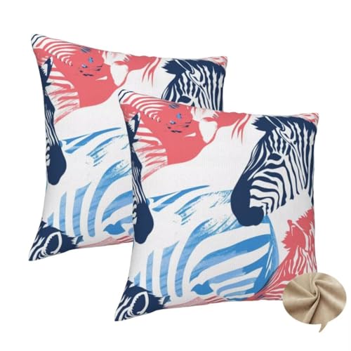 2er Set Kissenbezug 60x60 cm Quadratisch Sofa Kissen Farbe Kissenhülle, Weicher Kissenbezug Zebra Dekokissen mit Verstecktem Reißverschluss, Couchkissen Pillow Case für Bett Stuhl Wohnzimmer Deko-J279 2er Set Kissenbezug 60x60 cm Quadratisch Sofa Kissen Farbe Kissenhülle, Weicher Kissenbezug Zebra Dekokissen mit Verstecktem Reißverschluss, Couchkissen Pillow Case für Bett Stuhl Wohnzimmer Deko-J279 von Washifa