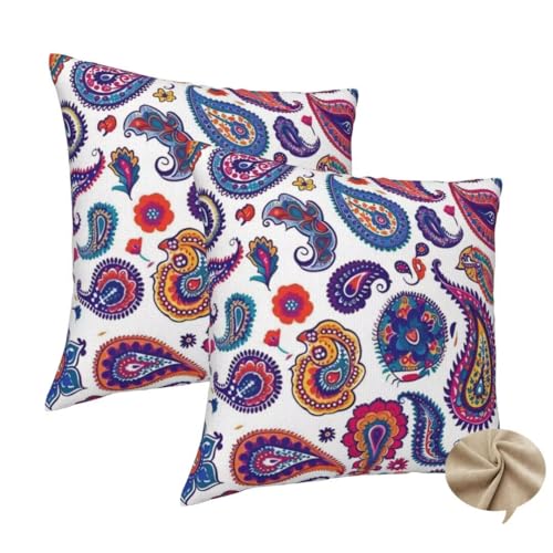 2er Set Kissenbezug 60x60 cm Quadratisch Sofa Kissen Indien Kissenhülle, Weicher Kissenbezug Ethnisch Dekokissen mit Verstecktem Reißverschluss, Couchkissen Pillow Case für Bett Wohnzimmer Deko -J173 2er Set Kissenbezug 60x60 cm Quadratisch Sofa Kissen Indien Kissenhülle, Weicher Kissenbezug Ethnisch Dekokissen mit Verstecktem Reißverschluss, Couchkissen Pillow Case für Bett Wohnzimmer Deko -J173 von Washifa