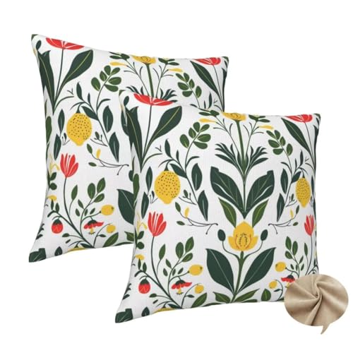 2er Set Kissenbezug 80x80 cm Quadratisch Sofa Kissen Nordisch Kissenhülle, Weicher Kissenbezug Blume Dekokissen mit Verstecktem Reißverschluss, Couchkissen Pillow Case für Bett Wohnzimmer Deko -J128 2er Set Kissenbezug 80x80 cm Quadratisch Sofa Kissen Nordisch Kissenhülle, Weicher Kissenbezug Blume Dekokissen mit Verstecktem Reißverschluss, Couchkissen Pillow Case für Bett Wohnzimmer Deko -J128 von Washifa