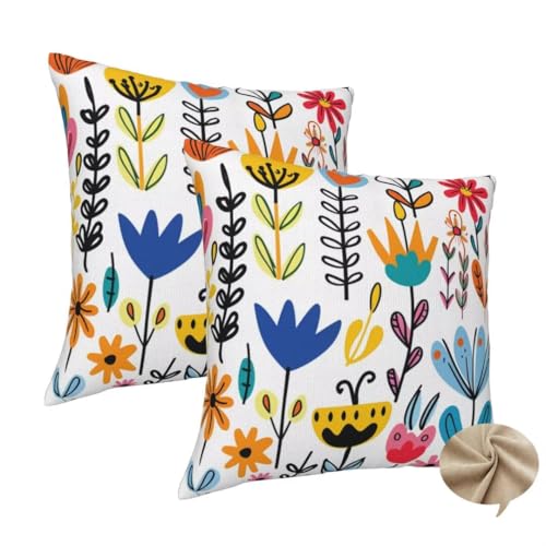 2er Set Kissenbezug 80x80 cm Quadratisch Sofa Kissen Nordisch Kissenhülle, Weicher Kissenbezug Blumen Dekokissen mit Verstecktem Reißverschluss, Couchkissen Pillow Case für Bett Wohnzimmer Deko -J168 2er Set Kissenbezug 80x80 cm Quadratisch Sofa Kissen Nordisch Kissenhülle, Weicher Kissenbezug Blumen Dekokissen mit Verstecktem Reißverschluss, Couchkissen Pillow Case für Bett Wohnzimmer Deko -J168 von Washifa