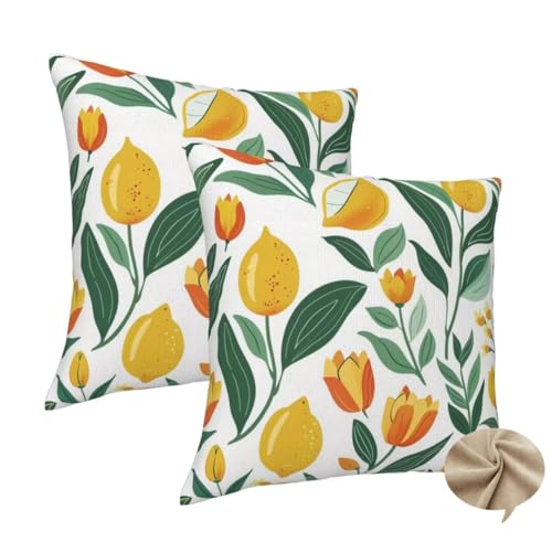 2er Set Kissenbezug 80x80 cm Quadratisch Sofa Kissen Pflanze Kissenhülle, Weicher Kissenbezug Tulpe Dekokissen mit Verstecktem Reißverschluss, Couchkissen Pillow Case für Bett Wohnzimmer Deko -J138 2er Set Kissenbezug 80x80 cm Quadratisch Sofa Kissen Pflanze Kissenhülle, Weicher Kissenbezug Tulpe Dekokissen mit Verstecktem Reißverschluss, Couchkissen Pillow Case für Bett Wohnzimmer Deko -J138 von Washifa
