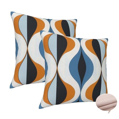 Kissenbezug 30x30 cm 2er Set Deko Kissen Abstrakt Kuschelkissen, Quadratisch Kissenbezug Kunst Sofakissen, Leinen Cushion Cover Doppelseitig Zierkissen für Couch Schlafzimme, Vier Jahreszeiten -J140 von Washifa