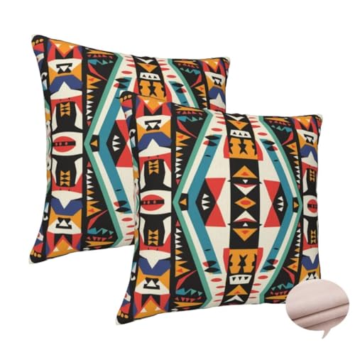Kissenbezug 30x30 cm 2er Set Deko Kissen Indisch Kuschelkissen, Quadratisch Kissenbezug Bohemian Sofakissen, Leinen Cushion Cover Doppelseitig Zierkissen für Couch Schlafzimme, Vier Jahreszeiten -J164 von Washifa