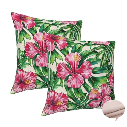 Kissenbezug 30x30 cm 2er Set Deko Kissen Rosa Kuschelkissen, Quadratisch Kissenbezug Pflanzen Sofakissen, Leinen Cushion Cover Doppelseitig Zierkissen für Couch Schlafzimme, Vier Jahreszeiten -J243 Kissenbezug 30x30 cm 2er Set Deko Kissen Rosa Kuschelkissen, Quadratisch Kissenbezug Pflanzen Sofakissen, Leinen Cushion Cover Doppelseitig Zierkissen für Couch Schlafzimme, Vier Jahreszeiten -J243 von Washifa