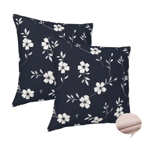Kissenbezug 35x35 cm 2er Set Deko Kissen Dunkel Kuschelkissen, Quadratisch Kissenbezug Blumen Sofakissen, Leinen Cushion Cover Doppelseitig Zierkissen für Couch Schlafzimme, Vier Jahreszeiten -J267 Kissenbezug 35x35 cm 2er Set Deko Kissen Dunkel Kuschelkissen, Quadratisch Kissenbezug Blumen Sofakissen, Leinen Cushion Cover Doppelseitig Zierkissen für Couch Schlafzimme, Vier Jahreszeiten -J267 von Washifa