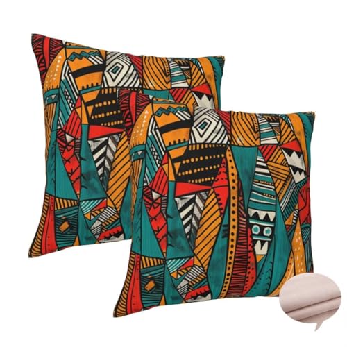 Kissenbezug 45x45 cm 2er Set Deko Kissen Indisch Kuschelkissen, Quadratisch Kissenbezug Ethnisch Sofakissen, Leinen Cushion Cover Doppelseitig Zierkissen für Couch Schlafzimme, Vier Jahreszeiten -J143 Kissenbezug 45x45 cm 2er Set Deko Kissen Indisch Kuschelkissen, Quadratisch Kissenbezug Ethnisch Sofakissen, Leinen Cushion Cover Doppelseitig Zierkissen für Couch Schlafzimme, Vier Jahreszeiten -J143 von Washifa