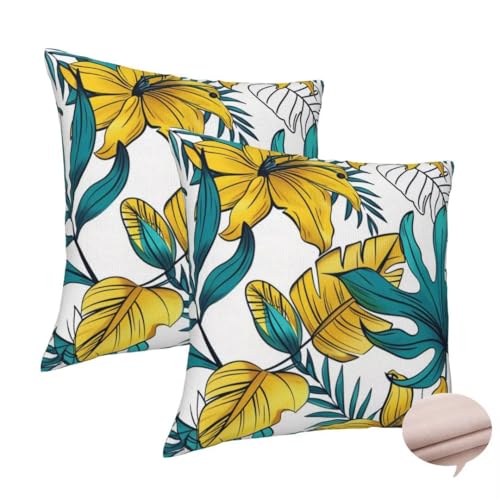 Kissenbezug 60x60 cm 2er Set Deko Kissen Pflanze Kuschelkissen, Quadratisch Kissenbezug Blätter Sofakissen, Leinen Cushion Cover Doppelseitig Zierkissen für Couch Schlafzimme, Vier Jahreszeiten -J124 Kissenbezug 60x60 cm 2er Set Deko Kissen Pflanze Kuschelkissen, Quadratisch Kissenbezug Blätter Sofakissen, Leinen Cushion Cover Doppelseitig Zierkissen für Couch Schlafzimme, Vier Jahreszeiten -J124 von Washifa