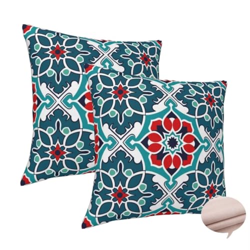 Kissenbezug 80x80 cm 2er Set Deko Kissen Retro Kuschelkissen, Quadratisch Kissenbezug Ethnisch Sofakissen, Leinen Cushion Cover Doppelseitig Zierkissen für Couch Schlafzimme, Vier Jahreszeiten -J162 Kissenbezug 80x80 cm 2er Set Deko Kissen Retro Kuschelkissen, Quadratisch Kissenbezug Ethnisch Sofakissen, Leinen Cushion Cover Doppelseitig Zierkissen für Couch Schlafzimme, Vier Jahreszeiten -J162 von Washifa