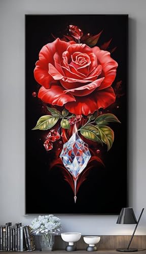 Rose Diamond Painting Groß XXL 80x40 cm DIY Diamant Painting Bilder Erwachsene, Full drill 5D Diamond Art Kinder, Malen Nach Zahlen Malerei Stickerei Bastelset Kunst Set Home Wand Dekor Geschenk R528 von Washifa