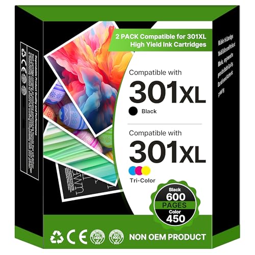 301 XL Druckerpatronen Multipack Ersatz für HP 301 301XL Patronen für HP Envy 4500 4504 5530 5534 DeskJet 1510 2540 2544 2549 3050 2050 Officejet 2620 4630 4632 2622 4634 (Schwarz, Farbe) von Washope