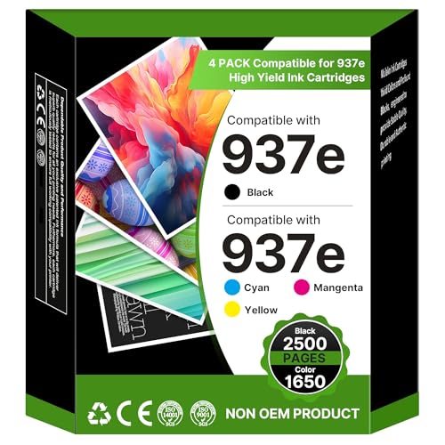 937e Druckerpatronen Multipack mit Chip Kompatibel für HP 937 937XL Patronen für HP OfficeJet Pro 9120b 9110b 9130b 9117b 9720b 9720 9730 (4er-Pack) von Washope