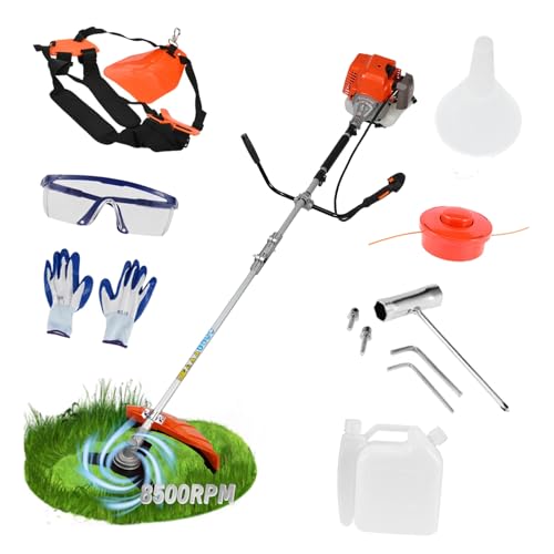 Washranp 52cc 2-Takt Benzin Rasentrimmer, 2 in 1 Benzin Rasentrimmer, 2025 Upgrade Heckenschere Grasschneider mit 3 T-Klingen Kantenschneider, 9500rpm Hochleistungs-Akku-Garten-Multitool für Garten Washranp 52cc 2-Takt Benzin Rasentrimmer, 2 in 1 Benzin Rasentrimmer, 2025 Upgrade Heckenschere Grasschneider mit 3 T-Klingen Kantenschneider, 9500rpm Hochleistungs-Akku-Garten-Multitool für Garten von Washranp