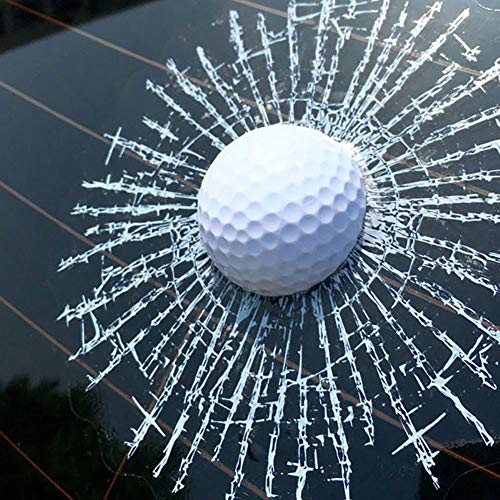 Washranp Lustige 3D Golfball Hit Fenster Auto Heckscheibe Aufkleber Autoaufkleber Fensteraufkleber Lustige Autoaufkleber Selbstklebende Aufkleber Weiß von Washranp