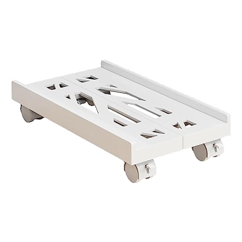 Washranp PC-Ständer, mobiler Computer-Tower Ständer mit Rädern, verstellbarer mobiler CPU-Ständer, stabiler Computer-Host-Ständer für Heimbüro, Weiß von Washranp