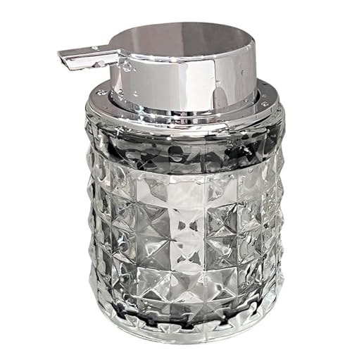 Washranp Sleek Glass Lotion Pump Textured Soap Clear Dispenser Bottle for Hand Sanitizer 200ml Cylindrical Shape with Large Elegant Practical Bathroom Clear von Washranp