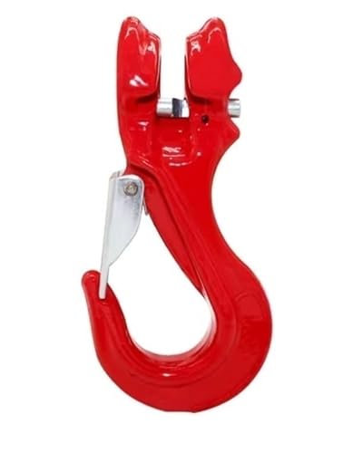 1 Packung Gabelkopf-Gleithaken mit Riegel, Hebe-Greifhaken Gabelkopf-Gleithaken for Anheben der Arbeitslast des Motors, Rot(3.15T) von WasiQghs