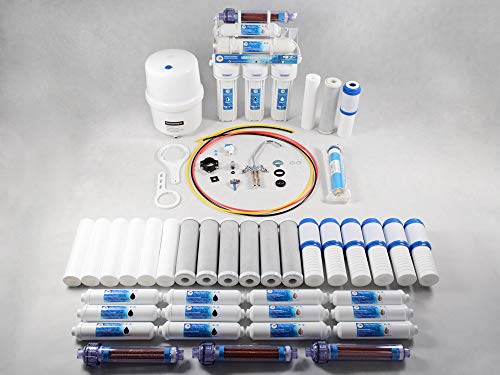 9 Stufen Umkehrosmoseanlage - Wasserfilter Germany - Membran 75GPD +3 JAHRE ERSATZFILTERSET inkl. Ionisator und Mineralisator. Mit BIOaktivkohle und NSF ohne BPA von Wassefilter Germany