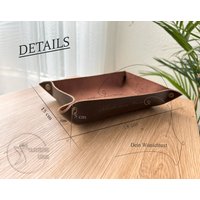 Custom Leather Valet Tray, Key Dish, Personalized Gift For Him, Handmade Valentine's Day Present, Organizer von WasserFeeLeder