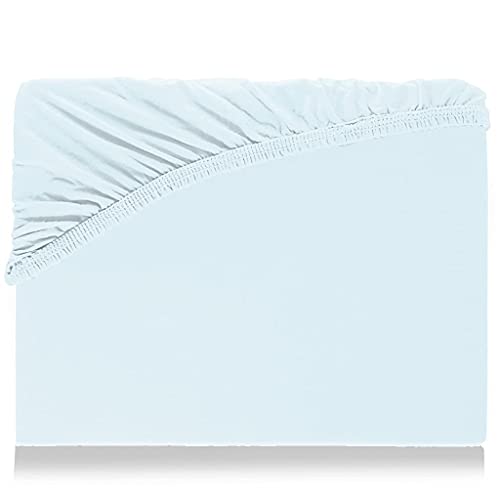 Spannbettlaken mit Gummizug für Boxspringbetten Wasserbett Übergröße aus hochwertiger Baumwolle Elastan 180 x 200 cm - 200 x 220 cm Aquajersey Bettbezug Laken Jersey Matratzenbezug Himmelblau Spannbettlaken mit Gummizug für Boxspringbetten Wasserbett Übergröße aus hochwertiger Baumwolle Elastan 180 x 200 cm - 200 x 220 cm Aquajersey Bettbezug Laken Jersey Matratzenbezug Himmelblau von AQUAMON