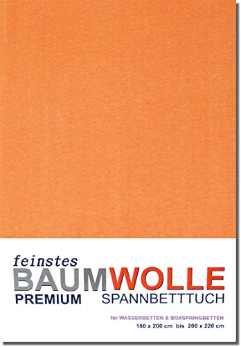 Baumwolle Jersey Spannbetttuch Wasserbett Boxspring 180 x 200 cm bis 200 x 220 cm LAKEN TUCH CORAL SANDS von Wasserbetten1a