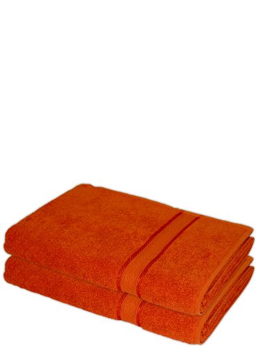 Walkfrottier Frottee Liegetuch Duschtuch Duschhandtuch Badetuch Handtuch Tuch Tücher 70x140 cm ca. 400 g/m² Frottier Frottee orange 2x von Wasserbetten1a