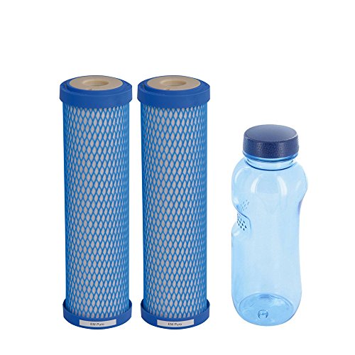 2X Wasserfilterpatrone EM Puro & Tritan Trinkflasche 0,5l BPA frei von Wasserfilter-Zentrum