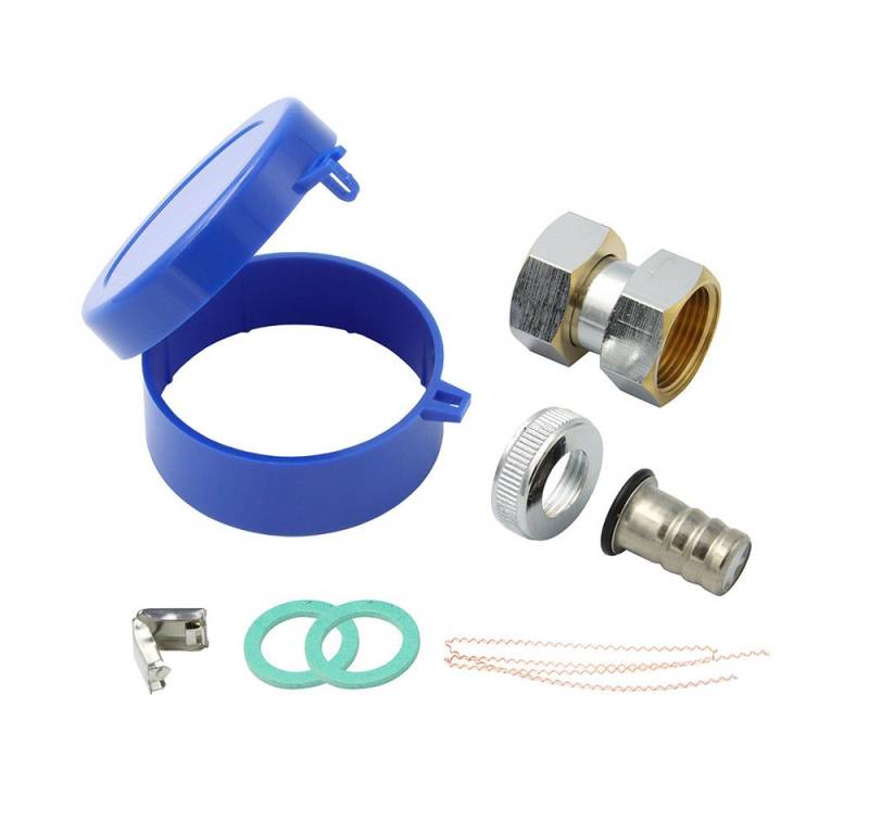 Wassergeräte Kaltwasserzähler Zapfhahnzähler-Verschraubungsset mit Deckel - 3/4 Zoll 14mm Tülle von Wassergeräte