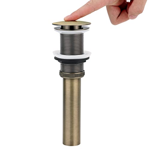 WasserRhythm Pop Up Waschbecken Ablaufgarnitur Ungeschlitzt Badezimmer Waschbecken Ablaufgarnitur Bronze Klick Clack Federstopfen Abflussstopfen Ohne Überlauf von Wasserrhythm