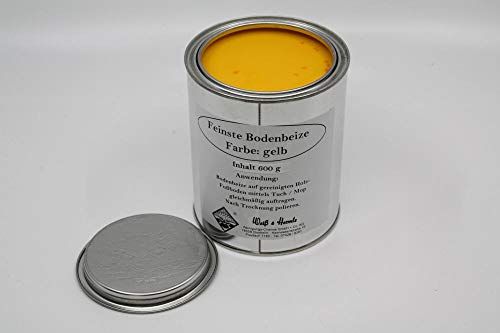 Wasserrose 600g BODENBEIZE GELB BOHNERWACHS MIT Farbstoff Made IN Germany von Schutzmarke WASSERROSE