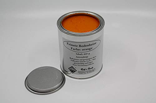 Wasserrose® 600 g (1kg=24,98€) BODENBEIZE ORANGE BOHNERWACHS MIT Farbstoff Made IN Germany von Schutzmarke WASSERROSE