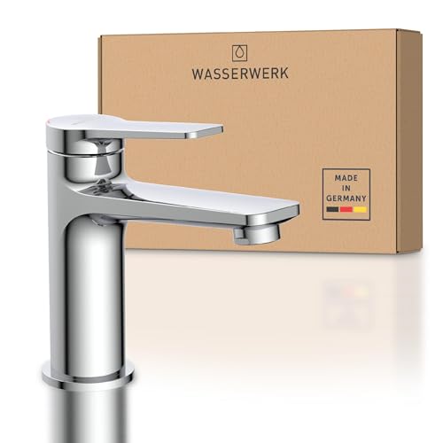 Wasserwerk Badarmatur WT12 | Waschbeckenarmatur für Badezimmer | Wasserhahn Bad | Einhebelmischer Waschbecken | Made in Germany | Chrom von Wasserwerk