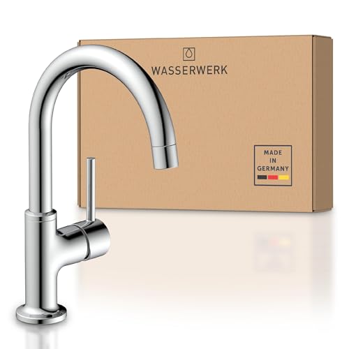 Wasserwerk Waschbeckenarmatur WT14 | Wasserhahn Bad | Badarmatur für Waschbecken | Einhebelmischer Bad | Mischbatterie Badezimmer | Made in Germany | Chrom von Wasserwerk