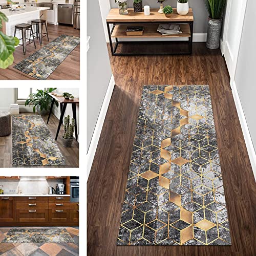 Küchenläufer Küchenteppich rutschfest waschbar Grau Gold Korridor Teppichläufer 40X120CM Modern Teppich Läufer Lang Flur für Schlafzimmer Kinderzimmer Wohnzimmer Meterware Flurläufer Teppichmatte Küchenläufer Küchenteppich rutschfest waschbar Grau Gold Korridor Teppichläufer 40X120CM Modern Teppich Läufer Lang Flur für Schlafzimmer Kinderzimmer Wohnzimmer Meterware Flurläufer Teppichmatte von Wassly