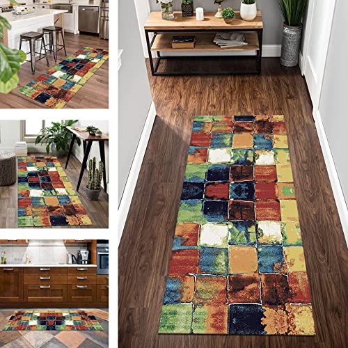 Küchenläufer Teppich Läufer Flur rutschfest, Korridor Teppichläufer Waschbar 40X120CM Modern Bunt Geometrie Läufer Tepiche Flur Küche Schlafzimmer Wohnzimmer Meterware Küchenmatten Breite 40-120cm Küchenläufer Teppich Läufer Flur rutschfest, Korridor Teppichläufer Waschbar 40X120CM Modern Bunt Geometrie Läufer Tepiche Flur Küche Schlafzimmer Wohnzimmer Meterware Küchenmatten Breite 40-120cm von Wassly