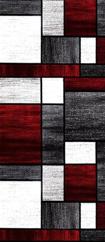 Küchenläufer Teppich Läufer Flur rutschfest Korridor Teppichläufer Waschbar Dunkelgrau Rot Weiß 100X350CM Modern Geometrie Läufer Tepiche Flur Küche Schlafzimmer Wohnzimmer Meterware Breite 40-120cm Küchenläufer Teppich Läufer Flur rutschfest Korridor Teppichläufer Waschbar Dunkelgrau Rot Weiß 100X350CM Modern Geometrie Läufer Tepiche Flur Küche Schlafzimmer Wohnzimmer Meterware Breite 40-120cm von Wassly