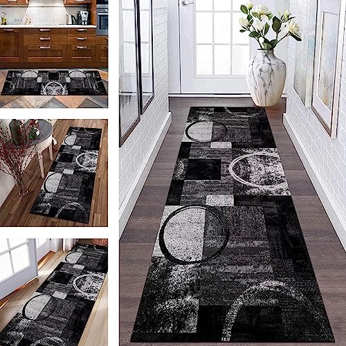 Küchenteppich Läufer Teppich Flur rutschfest Teppichmatten Küchenläufer 70X400CM Schwarz Dunkelgrau Korridor Teppichläufer Waschbar Meterware Teppich Küchen Matte Wohnzimmer Schlafzimmer Esszimmer Küchenteppich Läufer Teppich Flur rutschfest Teppichmatten Küchenläufer 70X400CM Schwarz Dunkelgrau Korridor Teppichläufer Waschbar Meterware Teppich Küchen Matte Wohnzimmer Schlafzimmer Esszimmer von Wassly