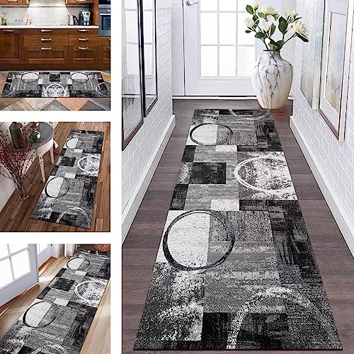 Küchenteppich Läufer Teppich Flur rutschfest Teppichmatten Küchenläufer 90X180CM Grau Schwarz Korridor Teppichläufer Waschbar Meterware Teppich Küchen Matte Wohnzimmer Schlafzimmer Esszimmer Küchenteppich Läufer Teppich Flur rutschfest Teppichmatten Küchenläufer 90X180CM Grau Schwarz Korridor Teppichläufer Waschbar Meterware Teppich Küchen Matte Wohnzimmer Schlafzimmer Esszimmer von Wassly
