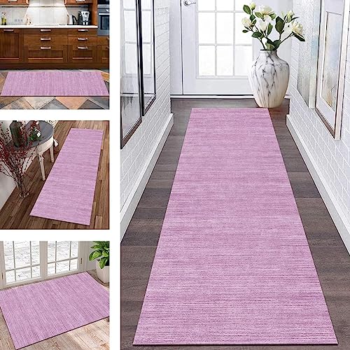 Küchenteppich Läufer Teppich Lang Flur rutschfest Teppichmatten Küchenläufer 80X250CM Rosa Abstrakt Korridor Teppichläufer Waschbar Meterware Flurläufer Anpassbar Wohnzimmer Schlafzimmer Esszimmer von Wassly