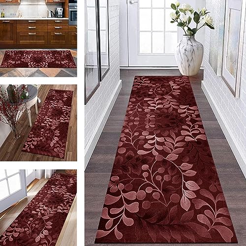 Läufer Teppich Küche Lang Flur rutschfest Küchenteppich Teppichmatten 50X80CM Küchenläufer Rot Blumen Korridor Teppichläufer Waschbar Meterware Flurläufer Wohnzimmer Schlafzimmer Breite 40-120cm Läufer Teppich Küche Lang Flur rutschfest Küchenteppich Teppichmatten 50X80CM Küchenläufer Rot Blumen Korridor Teppichläufer Waschbar Meterware Flurläufer Wohnzimmer Schlafzimmer Breite 40-120cm von Wassly