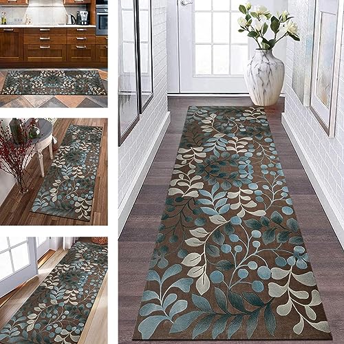 Teppich Flur Läufer Küche Lang rutschfest Küchenteppich Teppichmatten 100X500CM Küchenläufer Blumenmuster Korridor Teppichläufer Waschbar Meterware Flurläufer Wohnzimmer Schlafzimmer Breite 40-120cm Teppich Flur Läufer Küche Lang rutschfest Küchenteppich Teppichmatten 100X500CM Küchenläufer Blumenmuster Korridor Teppichläufer Waschbar Meterware Flurläufer Wohnzimmer Schlafzimmer Breite 40-120cm von Wassly