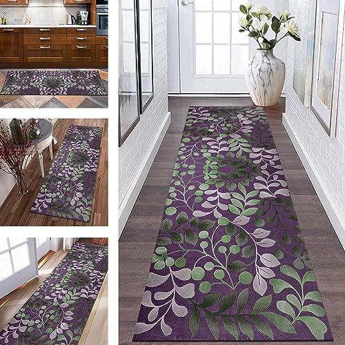 Teppich Flur Läufer Küche Lang rutschfest Küchenteppich Teppichmatten 50X120CM Küchenläufer Violett Grün Korridor Teppichläufer Waschbar Meterware Flurläufer Wohnzimmer Schlafzimmer Breite 40-120cm Teppich Flur Läufer Küche Lang rutschfest Küchenteppich Teppichmatten 50X120CM Küchenläufer Violett Grün Korridor Teppichläufer Waschbar Meterware Flurläufer Wohnzimmer Schlafzimmer Breite 40-120cm von Wassly