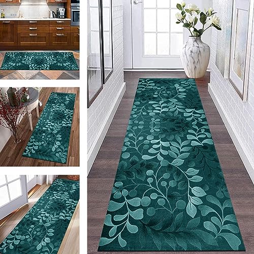 Teppich Flur Läufer Küche Lang rutschfest Küchenteppich Teppichmatten 70X150CM Küchenläufer Türkis Blumen Korridor Teppichläufer Waschbar Meterware Flurläufer Wohnzimmer Schlafzimmer Breite 40-120cm Teppich Flur Läufer Küche Lang rutschfest Küchenteppich Teppichmatten 70X150CM Küchenläufer Türkis Blumen Korridor Teppichläufer Waschbar Meterware Flurläufer Wohnzimmer Schlafzimmer Breite 40-120cm von Wassly