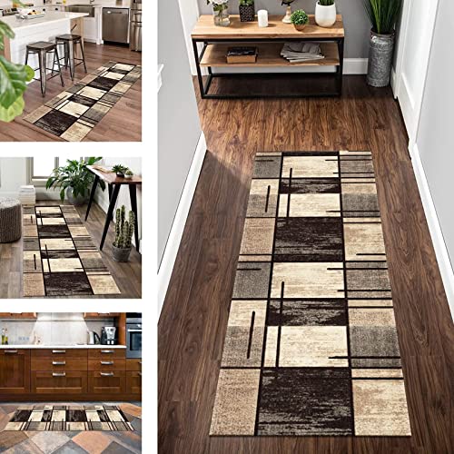 Teppich Läufer Flur Küche 120X450CM Braun Geometrisch Korridor Teppichläufer rutschfest Waschbar Küchenläufer Flurteppich Polyester Meterware Flurläufer Lang Schlafzimmer Wohnzimmer Läufer Teppich Teppich Läufer Flur Küche 120X450CM Braun Geometrisch Korridor Teppichläufer rutschfest Waschbar Küchenläufer Flurteppich Polyester Meterware Flurläufer Lang Schlafzimmer Wohnzimmer Läufer Teppich von Wassly