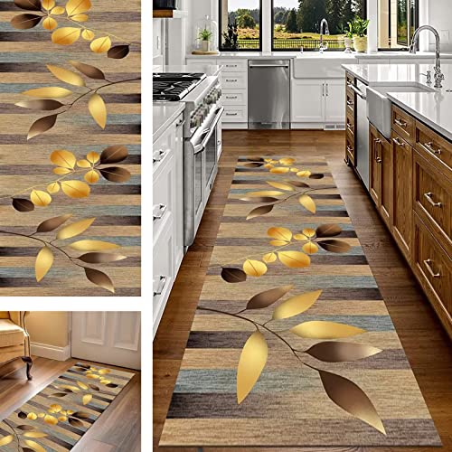 Teppich Läufer Flur Küche Braun Gold 100X500CM Teppichläufer rutschfest Waschbar, Modern Design Meterware 3D Küchenläufer für Korridor Schlafzimmer Wohnzimmer Kinderzimmer Esszimmer Flurläufer Teppich Läufer Flur Küche Braun Gold 100X500CM Teppichläufer rutschfest Waschbar, Modern Design Meterware 3D Küchenläufer für Korridor Schlafzimmer Wohnzimmer Kinderzimmer Esszimmer Flurläufer von Wassly