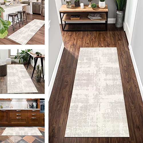 Teppich Läufer Flur rutschfest Küchenläufer Grau Abstrakt Korridor Teppichläufer Waschbar 90X180CM Modern 3D Lang Flurläufer Teppich Küche Schlafzimmer Kinderzimmer Wohnzimmer Meterware Fußmatten von Wassly