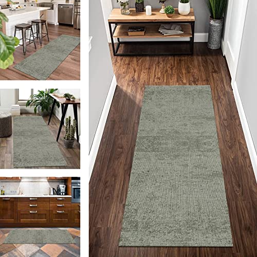 Teppich Läufer Küche rutschfest waschbar Korridor Teppichläufer Lang Flur 40X100CM Küchenläufer Teppichmatten Modern Grün Abstrakt Schlafzimmer Kinderzimmer Wohnzimmer Meterware Flurläufer Anpassbar von Wassly