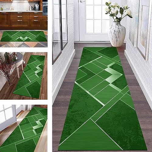 Teppich Läufer Lang Flur Küche rutschfest waschbar Küchenläufer Polyester 80X250CM Korridor Teppichläufer Grün Geometrisch Schlafzimmer Wohnzimmer Küchenteppich Meterware Teppichmatten Flurläufer Teppich Läufer Lang Flur Küche rutschfest waschbar Küchenläufer Polyester 80X250CM Korridor Teppichläufer Grün Geometrisch Schlafzimmer Wohnzimmer Küchenteppich Meterware Teppichmatten Flurläufer von Yulix