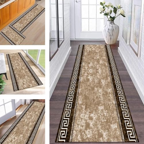 Teppich Läufer Lang Flur rutschfest waschbar Teppichmatte Küchenläufer 110X280CM Braun Korridor Läufer Teppich Anpassbar Küchenmat Meterware Flurteppich Dauerhaft Wohnzimmer Schlafzimmer Esszimmer Teppich Läufer Lang Flur rutschfest waschbar Teppichmatte Küchenläufer 110X280CM Braun Korridor Läufer Teppich Anpassbar Küchenmat Meterware Flurteppich Dauerhaft Wohnzimmer Schlafzimmer Esszimmer von Wassly