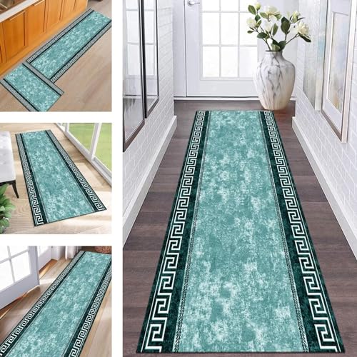 Teppich Läufer Lang Flur rutschfest waschbar Teppichmatte Küchenläufer 70X350CM Cyan Korridor Läufer Teppich Anpassbar Küchenmat Meterware Flurteppich Dauerhaft Wohnzimmer Schlafzimmer Esszimmer Teppich Läufer Lang Flur rutschfest waschbar Teppichmatte Küchenläufer 70X350CM Cyan Korridor Läufer Teppich Anpassbar Küchenmat Meterware Flurteppich Dauerhaft Wohnzimmer Schlafzimmer Esszimmer von Wassly